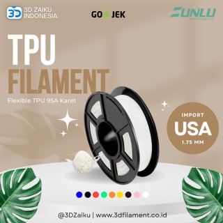 SUNLU 3D Filament Flexible TPU 95A Karet 1,75 mm Elastic Import USA